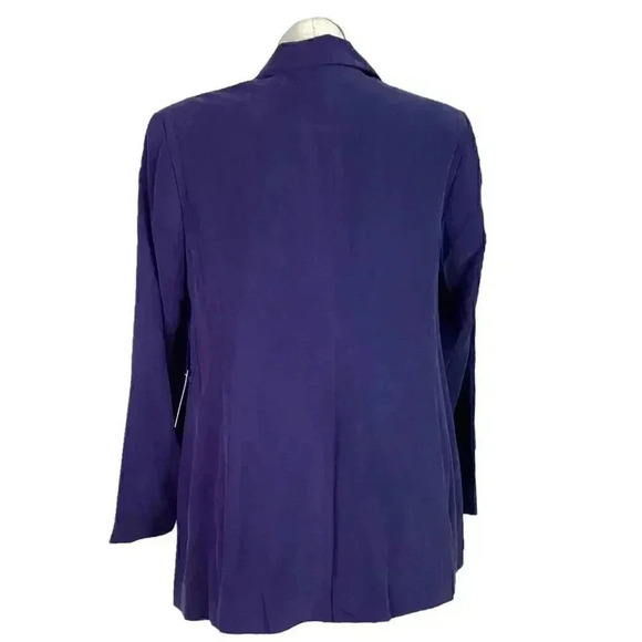 Eloquii Women 14 Notch Collar One Button Jacket Blazer Blue Rayon Blend NEW - Picture 5 of 8